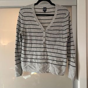 Gap size xl merino blend striped v neck sweater
